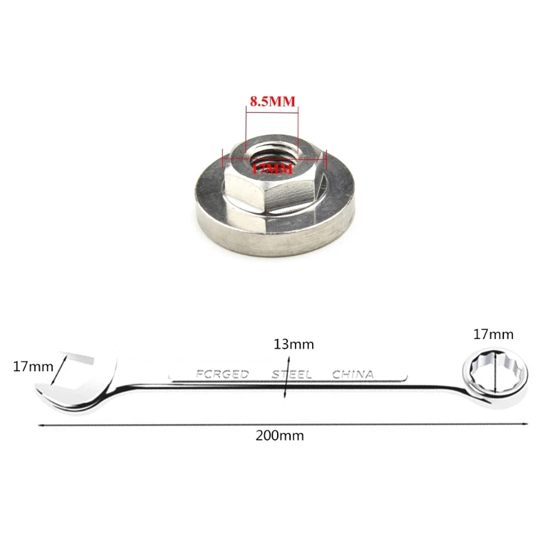 

2Pcs M14 Thread Replacement Angle Grinder Inner Outer Flange Nut Set And wrench Tools For 14mm Spindle Thread Power Tool