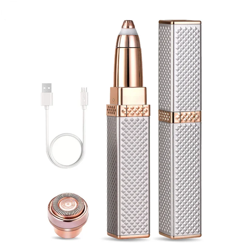 

2 in 1 Eyelash Trimmer Facial Hair Removal for Women Painless Electric Epilator Hair Remover for Face Lips Ladies Shaver