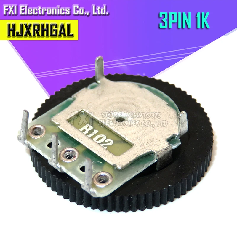 

10pcs Double Gear tuning potentiometer B102 1K 3pin 16*2mm Dial Potentiometer
