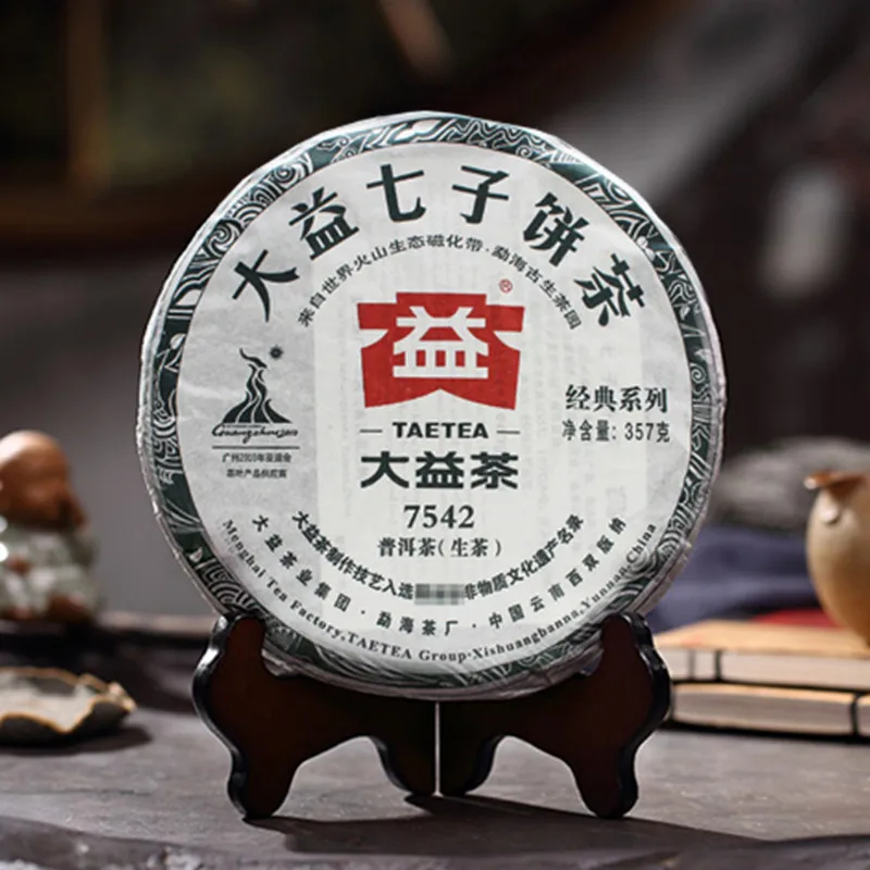 2010 год TAE TEA 7542 необработанный торт Sheng Pu erh Chinese Dayi чай для похудения 357 г|Заварники|