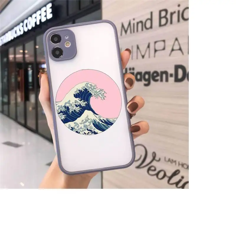 

The Big Wave of kanagawa Phone Cases matte transparent For iphone 7 8 11 12 plus mini x xs xr pro max cover