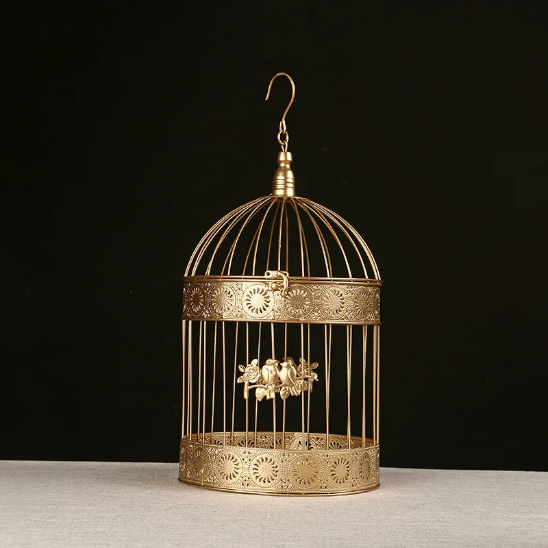2 шт. Металл Кованое железо клетка для птиц подвесное украшение Свадебная птичья