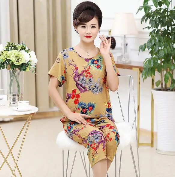 Новинка хлопковая льняная Пижама женский летний пижамный комплект Женская