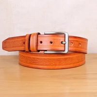 mens brand designer belt top full grain leather casual fashion jeans metal pin buckle formal business ceinture homme 3 8cm