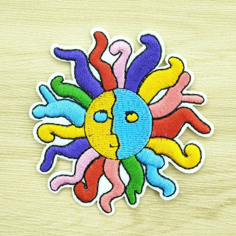 Цветной детский школьный рюкзак с нашивкой от солнца Одежда DIY вышитая Милая