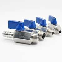 male blue mini ball valve ss 304 18 14 38 12 to 7mm 10mm 8mm 9mm 12mm pagoda adapter 2 way ball valve bsp