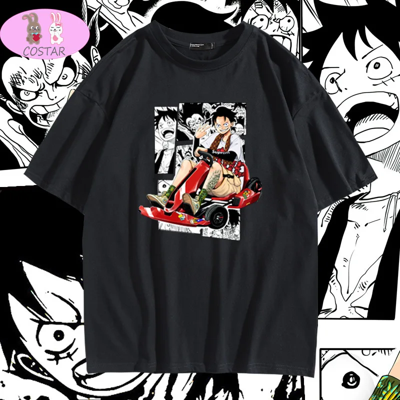 

COSTAR Hot Anime Monkey D Luffy Printed Cotton Soft Wearing Fashion T-shirt Harajuku Unisex Tees