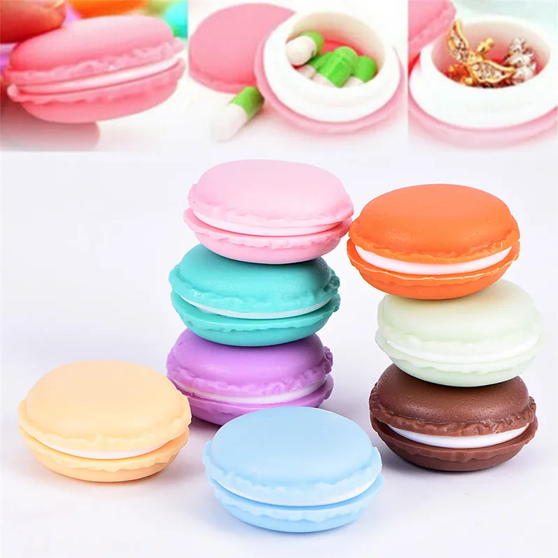 

Random Portable Candy Color Mini Cute Macarons Jewelry Ring Necklace Carrying Case Organizer Storage Box