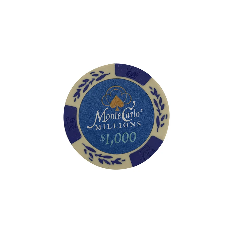 1000 yuan face value K8356 25 шт./лот доллар пшеничной пленки глиняные чипы монеты Baccarat Texas Hold'em Цвет Корона глина покерные игровые чипы Pokerstars 14 г - Цвет: 1000 yuan face value
