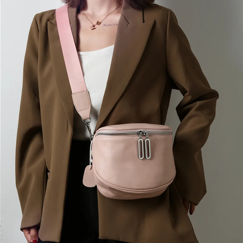 

Fashion Trend Luxury Designer Handbags For Women Genuine Leather Saddle Casual Vintage Shoulder Bags Korean Pink Messenger Bag