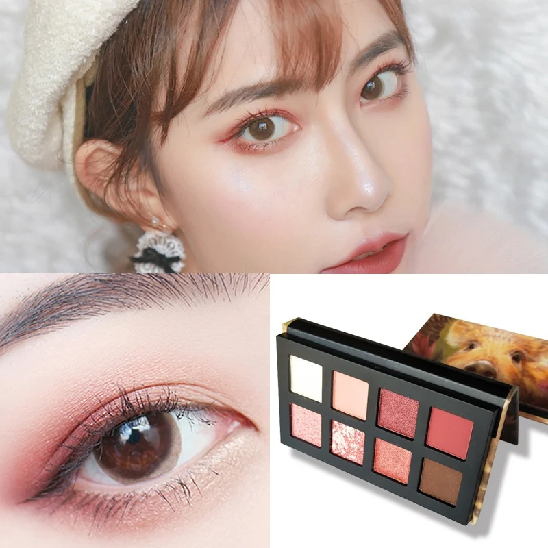 Палитра теней для век 8 цветов с перламутровыми животными стойкая