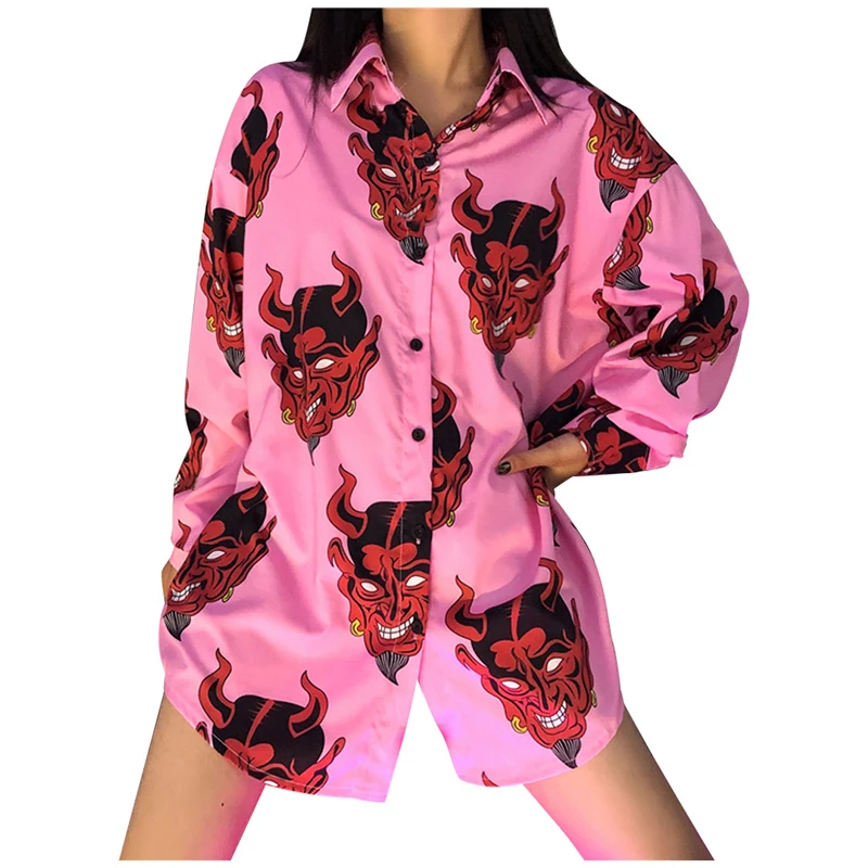 Harajuku рубашка Блузки для девочек женские длинные рукава Женская блузка Сезон