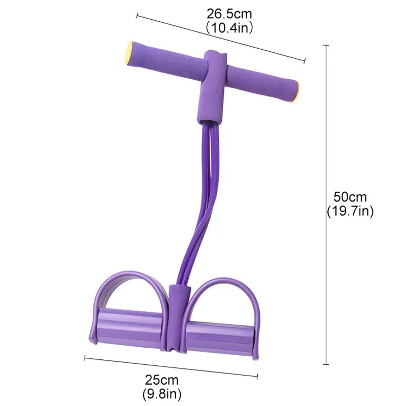 4 трубки Эспандеры латекс педаль тренажер для мышц сидеть вытяжная верёвка из