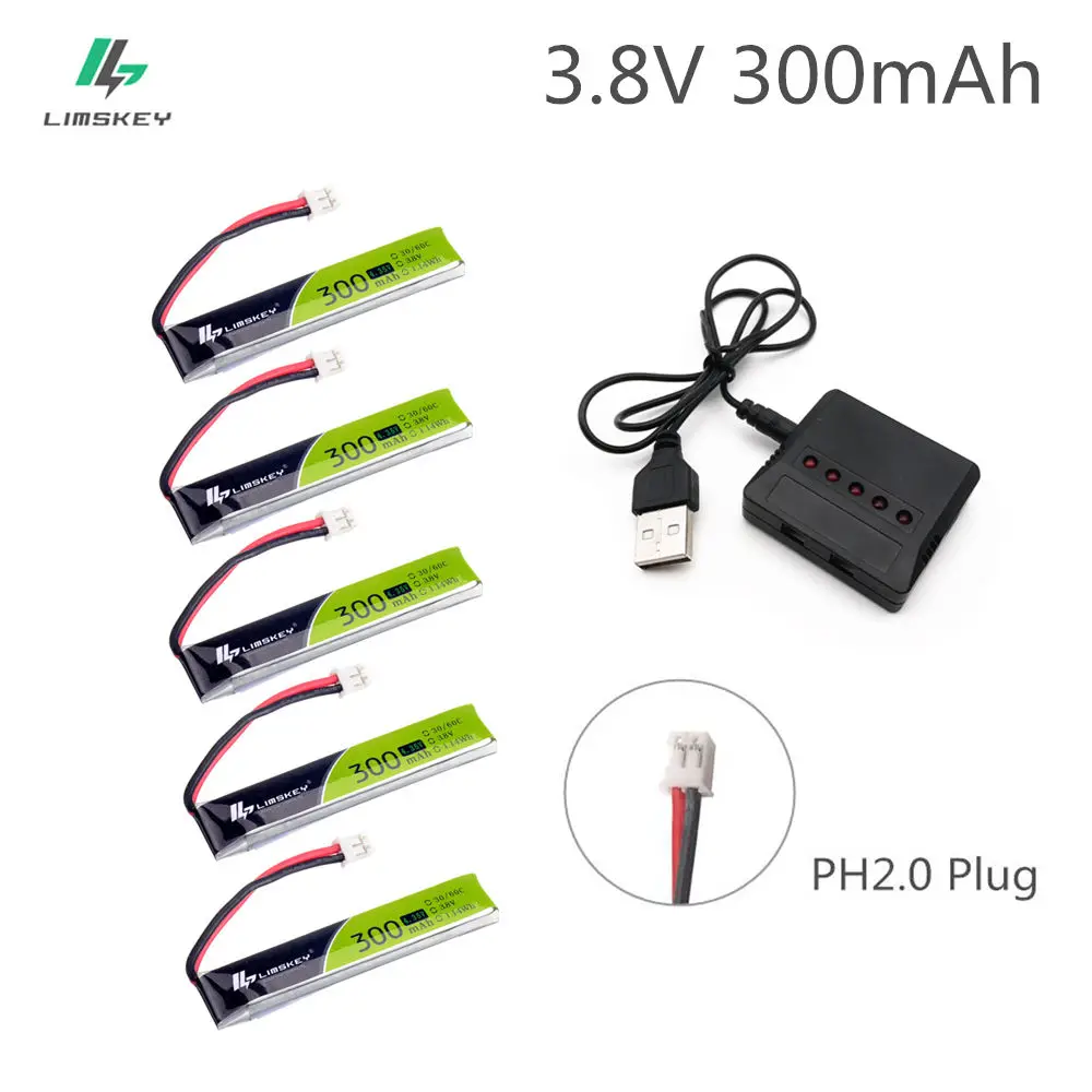 5 шт. Limskey 1S HV 3 8 V 300 мА/ч 30C 4 35 FPV Lipo Батарея с PH2.0 разъем для Радиоуправляемый