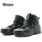 Мужская и женская уличная обувь с высоким голенищем; Тактические ботинки; Дышащая износостойкая кожа; Нескользящая обувь для альпинизма; Охотничьи тренировочные армейские ботинки