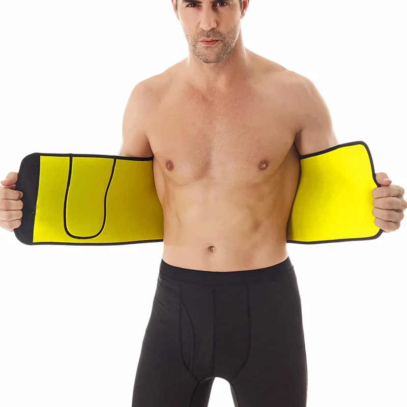 Men Workout Slimming Belt Weight Loss Hot Slimming Thermo Waist Body Shaper Waist Trainer Neoprene Sauna Sweat Belt with Pocket