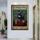 Это то, что я делаю, я пью виски и я знаю вещи, Ретро плакат, принты на стену для любителей собак, домашний декор, холст, уникальный подарок