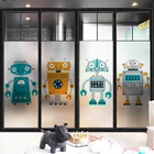Пользовательский мультяшный робот матовая непрозрачная Электростатическая пленка для офиса гостиной детской спальни ванной оконная пленка