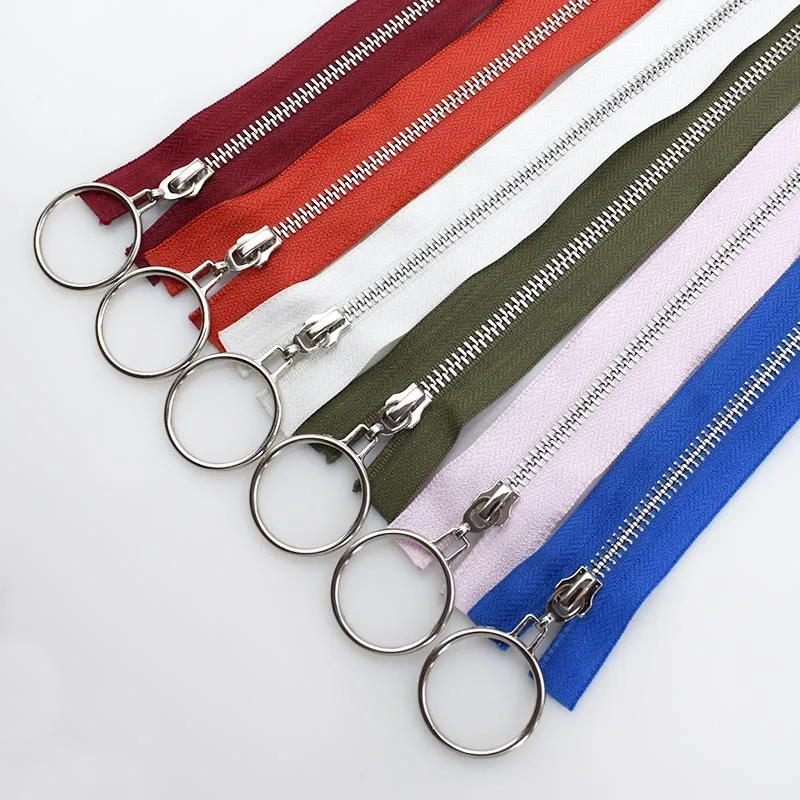 Серебряное уплотнительное кольцо открытые металлические молнии Fermeture Zip A Coudre Эко