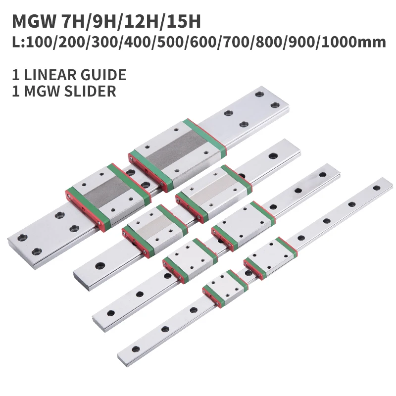 3D запчасти impresora MGW7 MGW12MGW15 MGW9 300 400 500 600 800 мм миниатюрная линейная направляющая 1pcMGW9