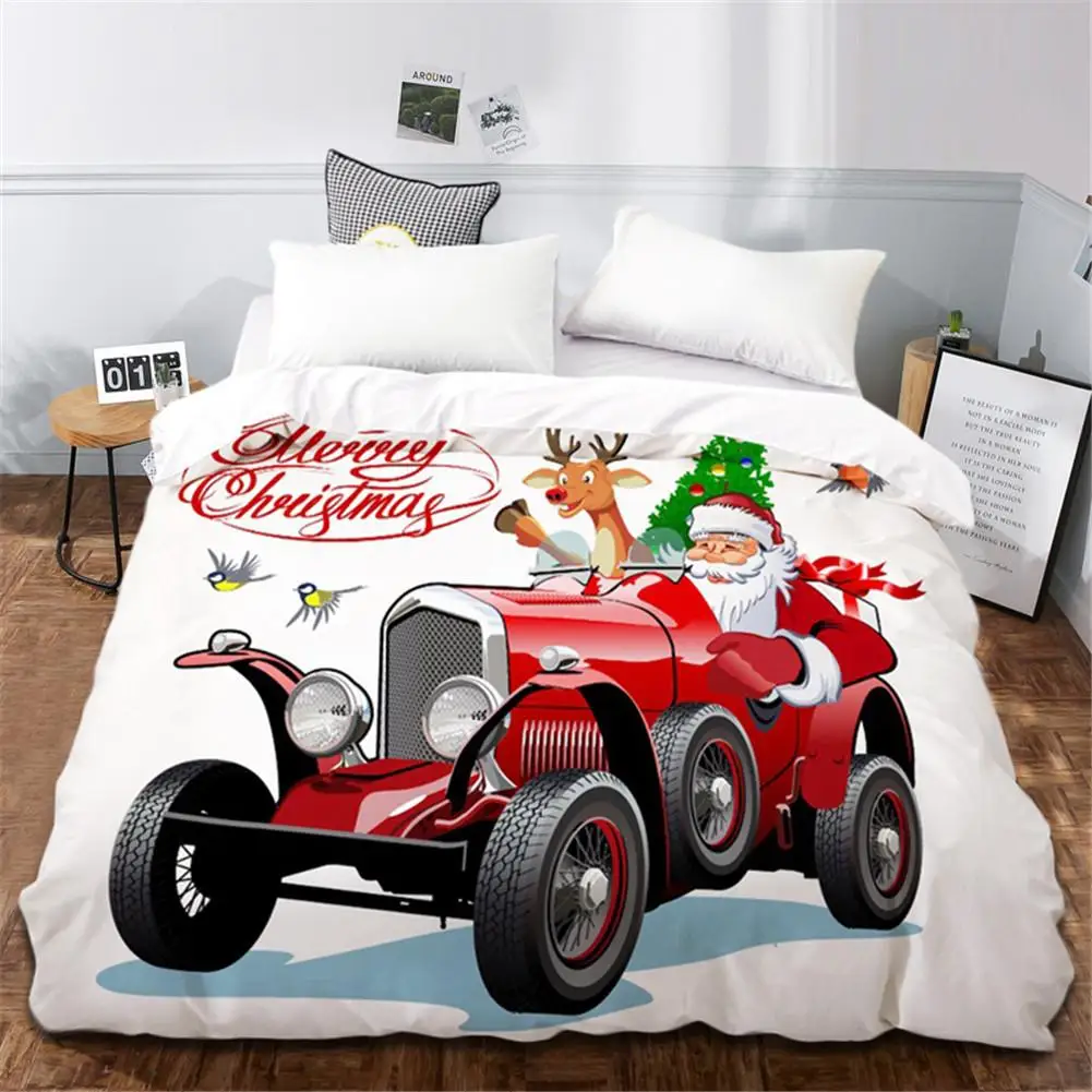 Рождественский пододеяльник из полиэстера с 3D Цифровым принтом Санта-Клауса