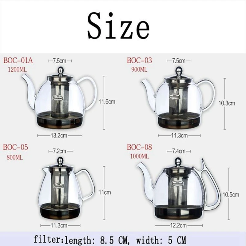 

Heat Resistant Glass Teapot Electromagnetic Furnace Multifunctional Teapot Induction Cooker Kettle