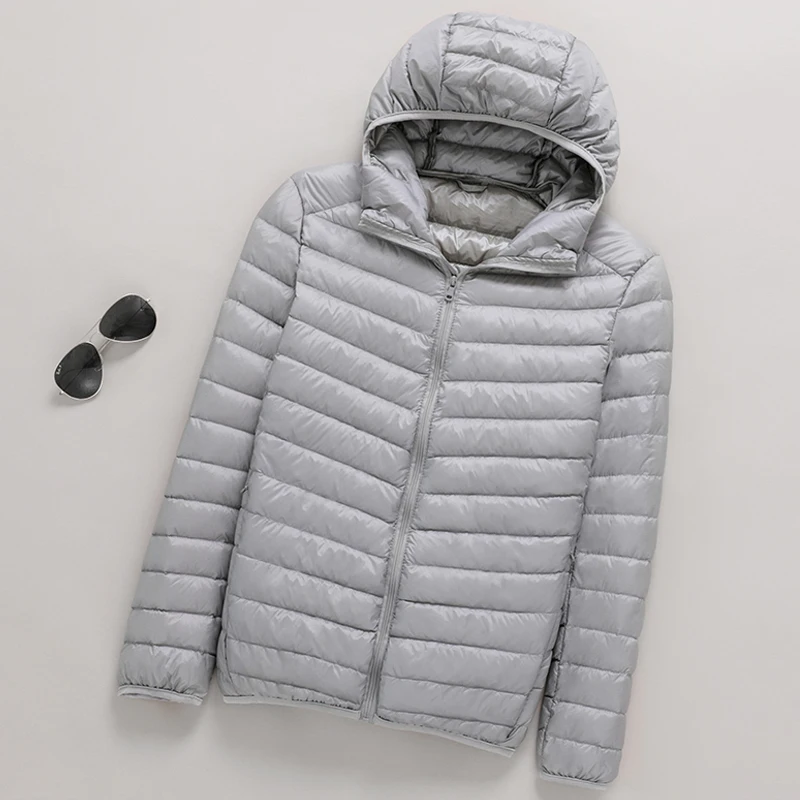 Куртка мужская осенне-зимняя, на 90% пуху белой утки, на молнии, с капюшоном от AliExpress WW