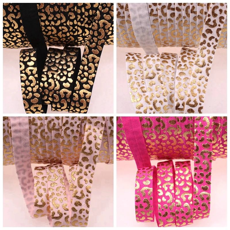 Лента из золотой фольги в горошек со звездами 5/8 дюйма эластичная Складная лента