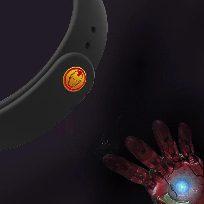 Black Iron Man Strap Xiaomi mi Band 4 ремешок для mi band 4/3 аксессуары браслет mi Band 3 силиконовый браслет Мстители Железный человек - Цвет: Black Iron Man Strap