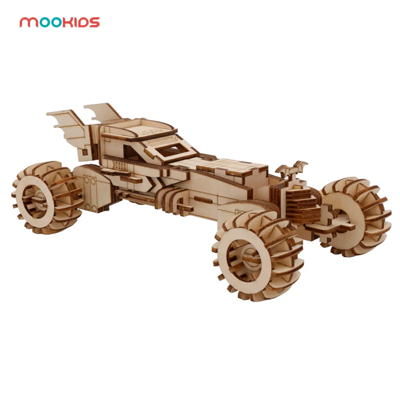 Mookids деревянная головоломка, игрушечные машинки, 3D деревянные головоломки, игры, летучая мышь, колесница, модель автомобиля, строительные развивающие игрушки, игрушки для взрослых