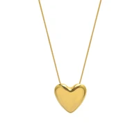 new gold color high polished 316l stainless steel waterproof heart pendant necklaces for women girls fashion jewelry gift