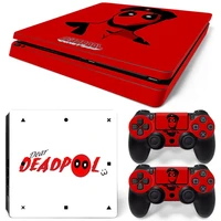 marvel deadpool spiderman vinyl skin sticker for ps4 slim console and 2 controllers decal cover game accessories