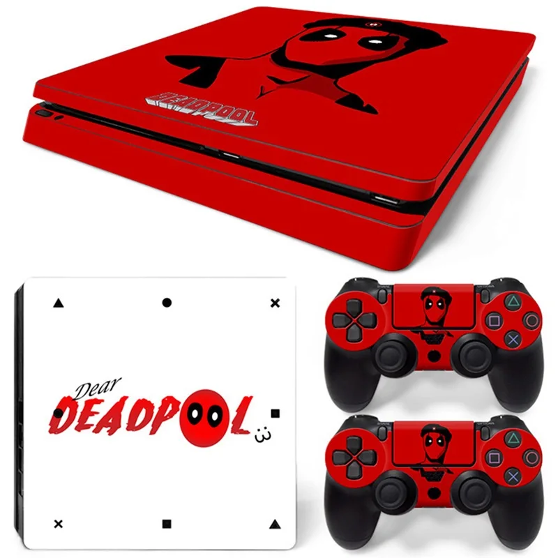 Виниловая наклейка Marvel Deadpool для консоли PS4 Slim и 2 контроллера | Электроника