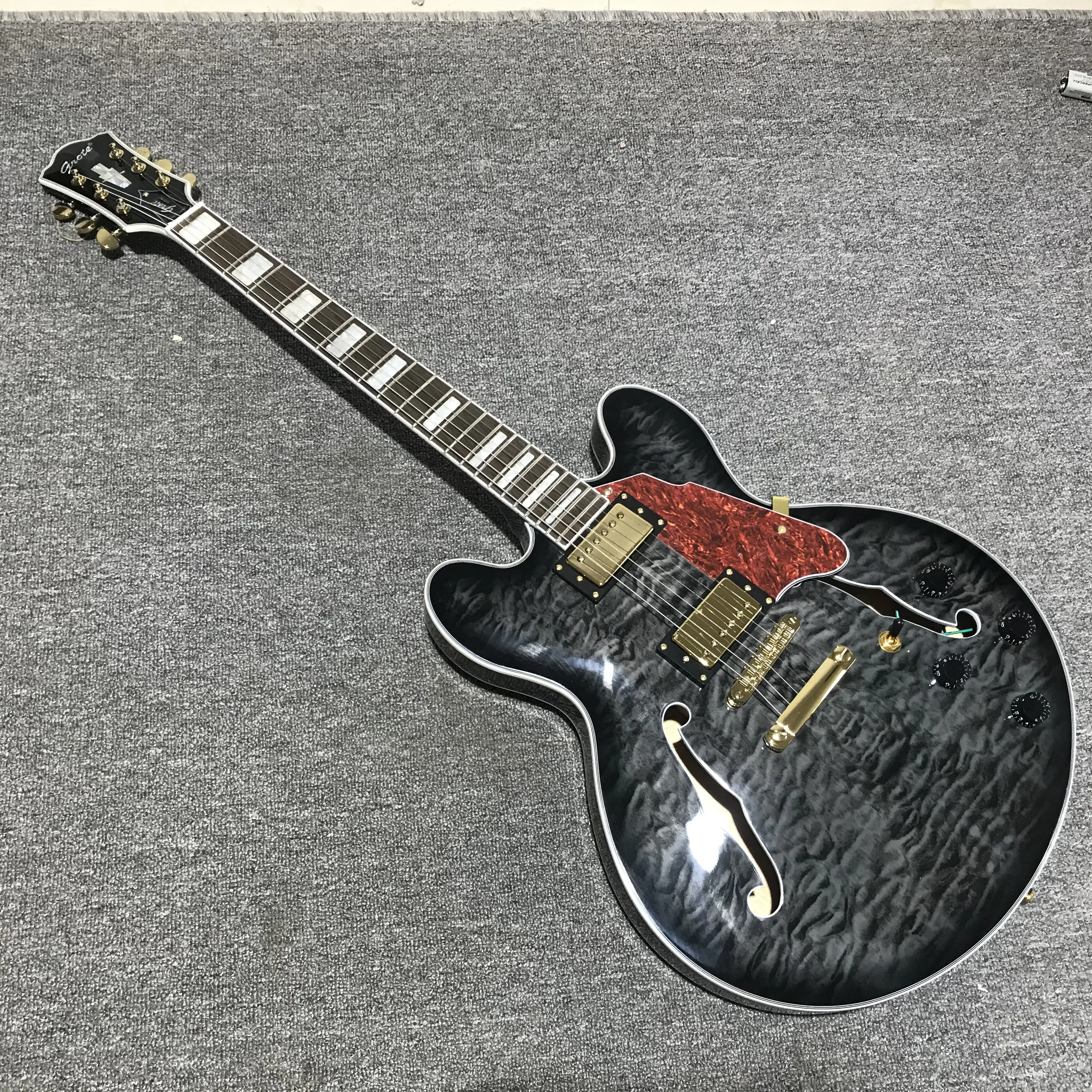 

free shipping New top quality grey jazz maple wood hollow body jazz archtop guitar jazz electric guitar