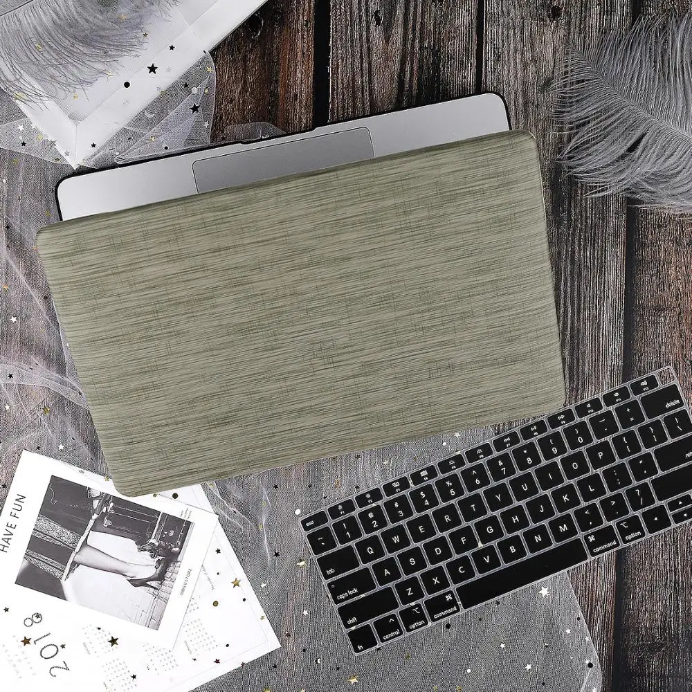 Жесткий чехол из искусственной кожи с текстурой под дерево для Macbook Air Pro 13 15