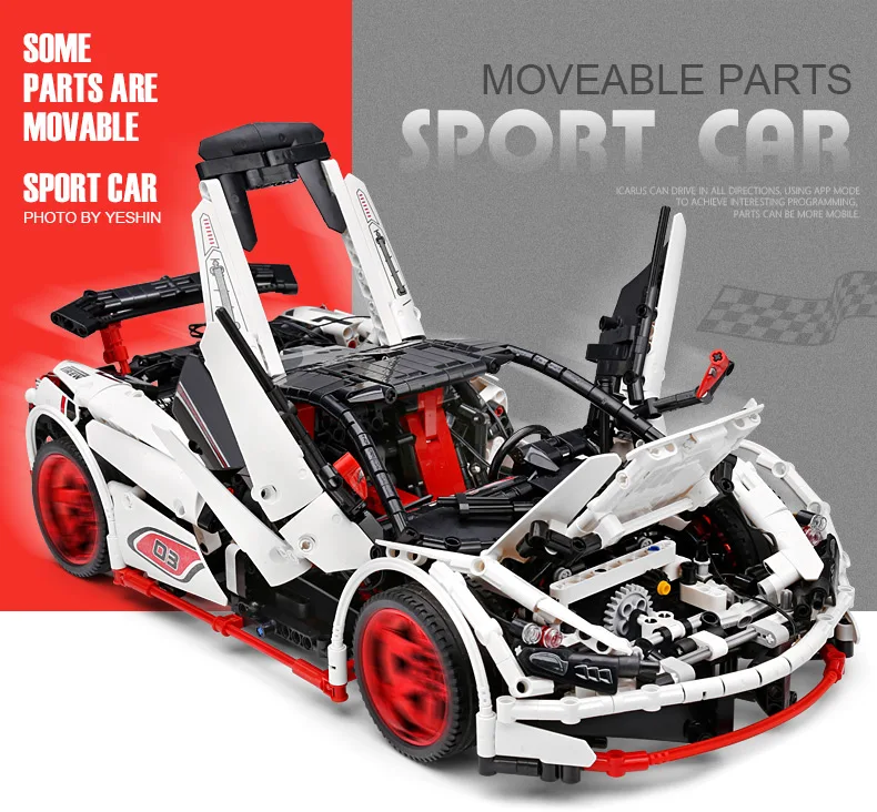 20087 DHL Yeshin Technic автомобиль серии совместим с новым MOC-16915 P1 RC автомобиль набор детей строительные блоки кирпичи приложение RC автомобиль