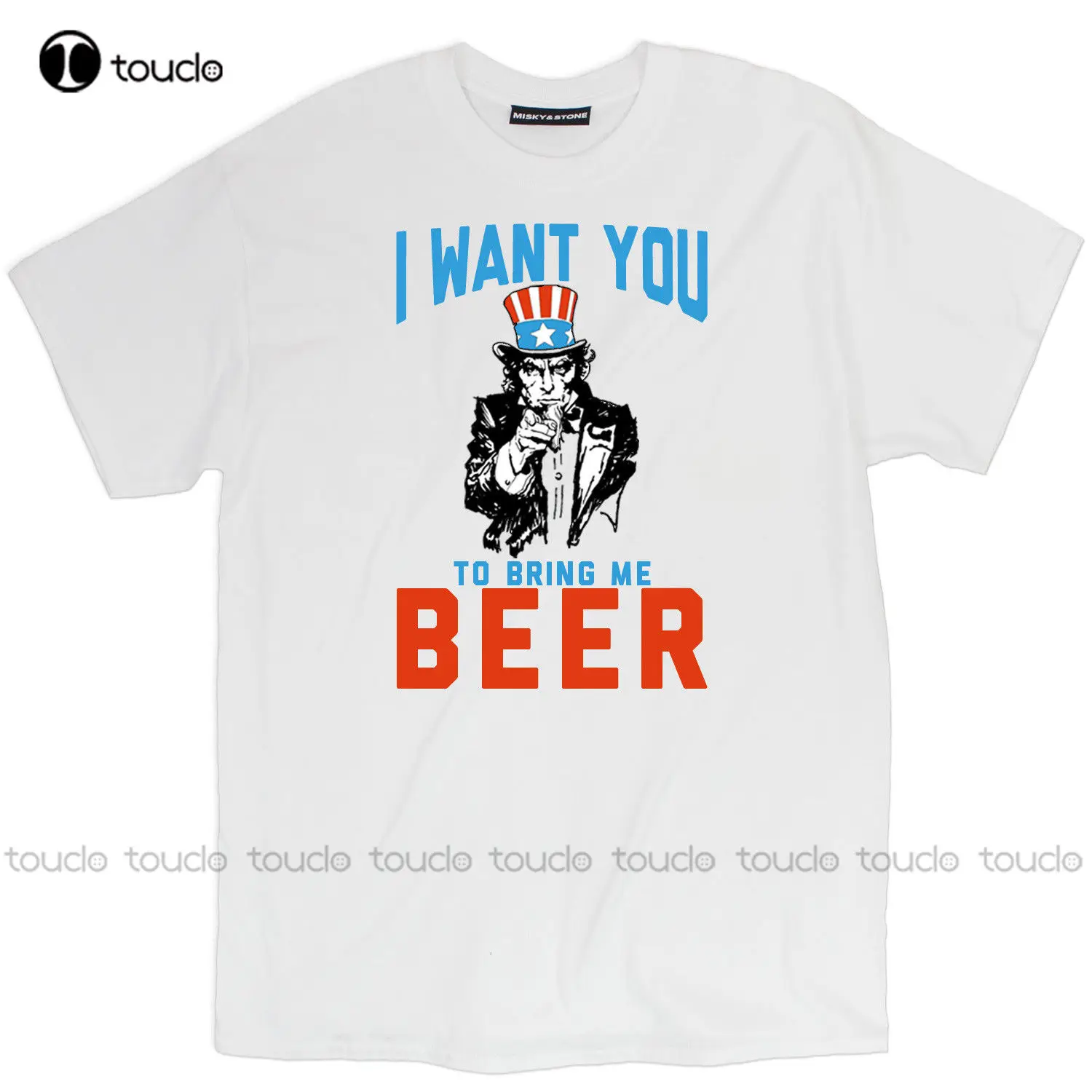

Fashion T-Shirt Men Clothing I Want You To Bring Me Beer Funny Uncle Sam 4th of July Shirts Print T Shirt Hot fashion funny new