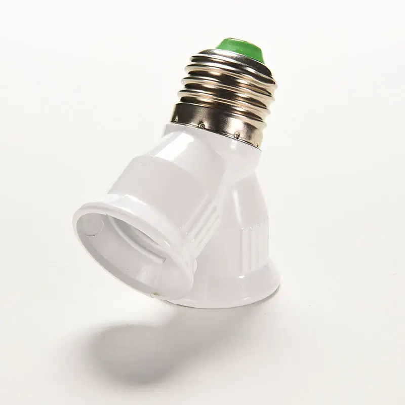 

1PCS White Lamp Bulb Base Socket E27 Lamps Holder Converter Bulb Lighting 1 to 2 Splitter Adapt Converter E27 LED Halogen Light