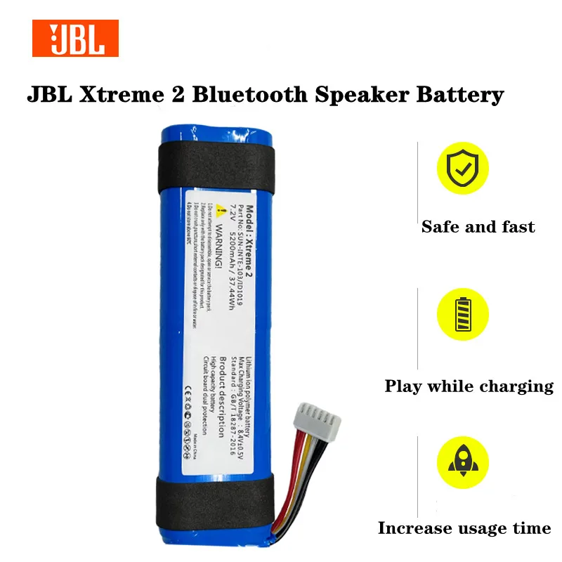 

Батарея JBL Xtreme 2 Xtreme2 для Bluetooth динамика, 7,2 в, 5200 мАч, литиевая сменная батарея SUN-INTE-103 2INR19/66-2 ID1019