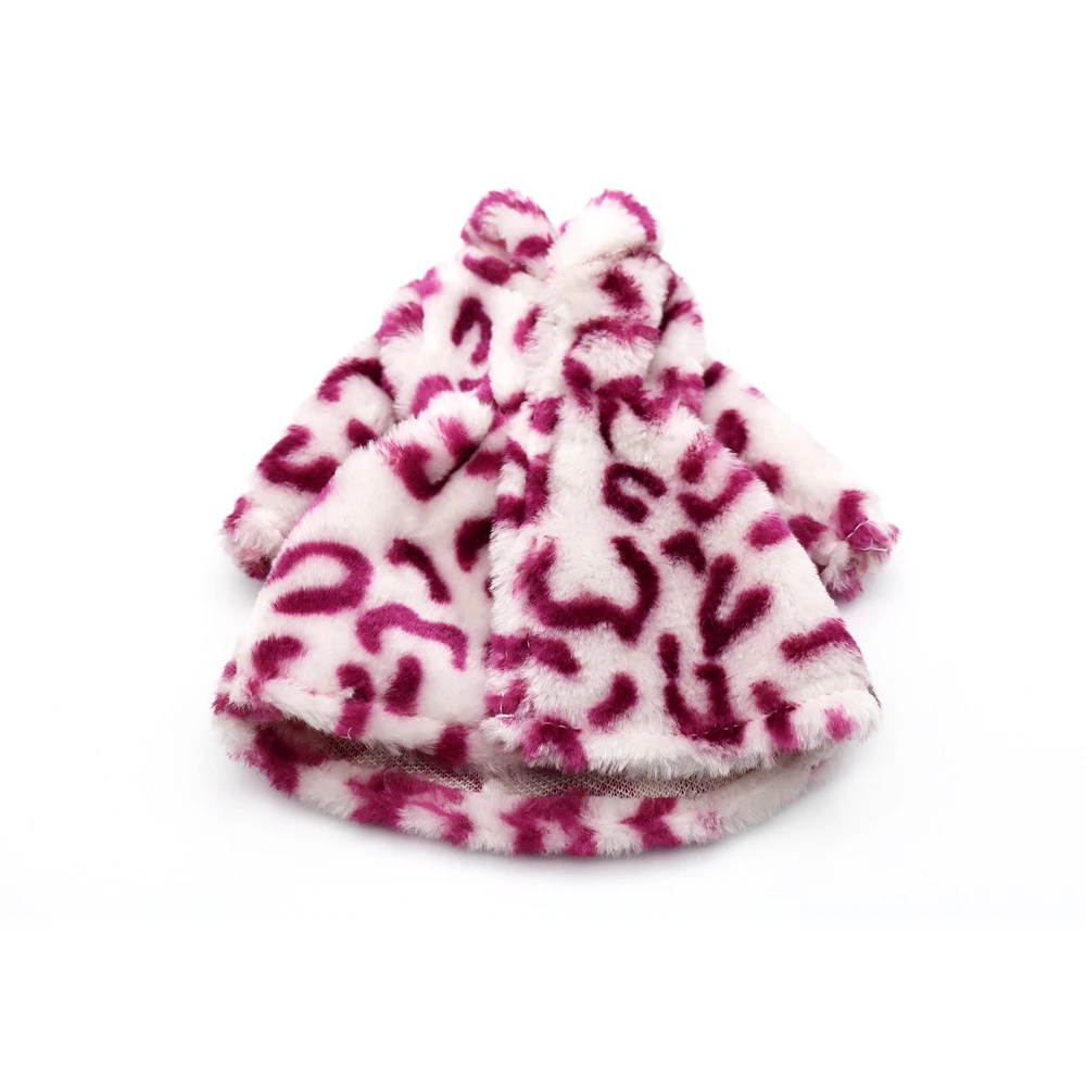 Плюшевое пальто NK 1x с леопардовым принтом для куклы зимняя одежда платье