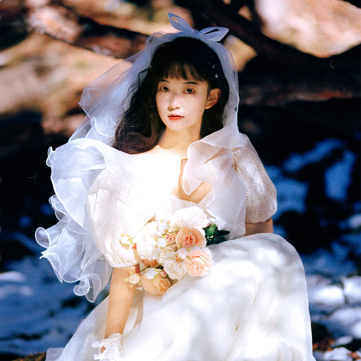 Короткие Длинные тюлевые Свадебные вуали из бисера два и четыре слоя с