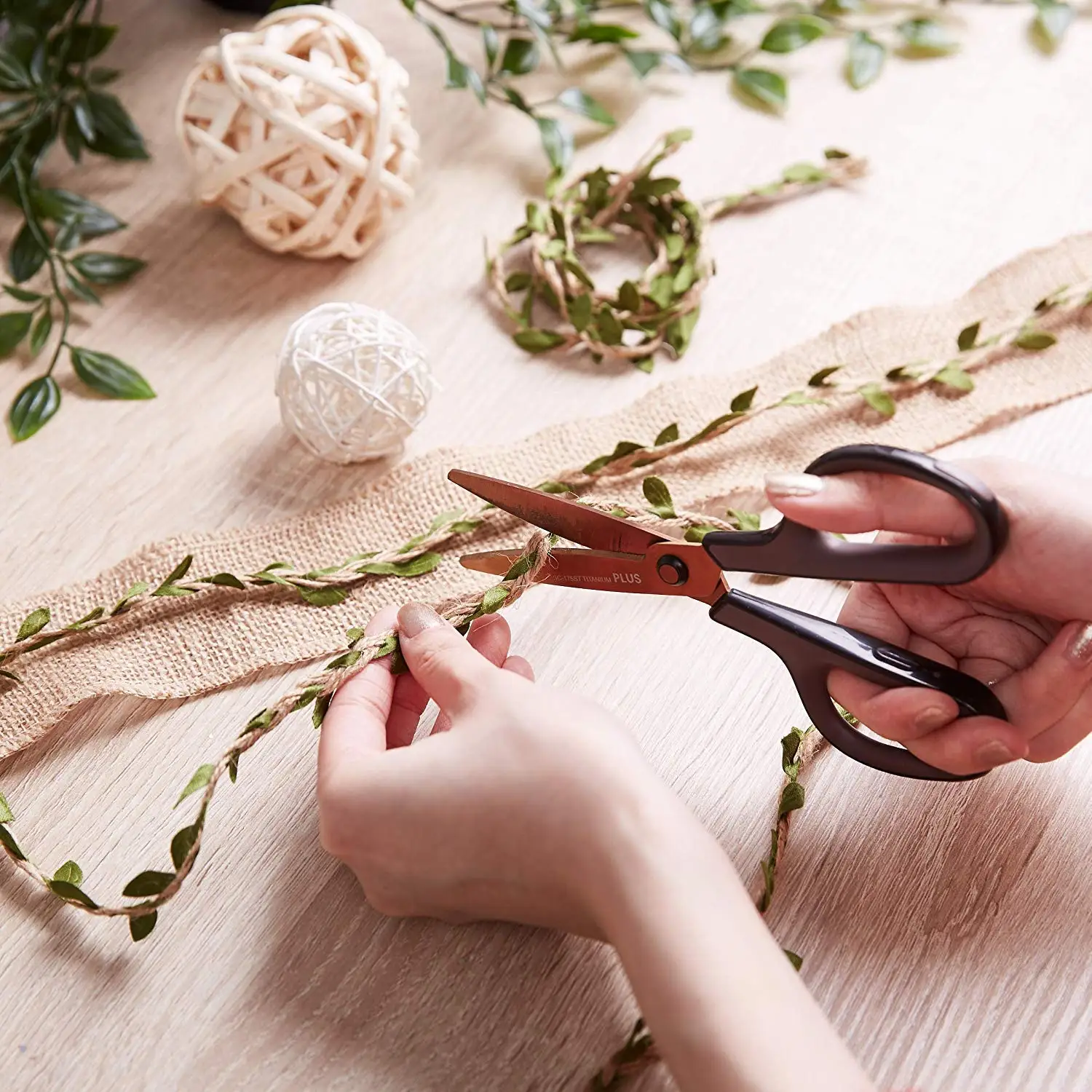 Лента Джутовая с цветными листьями 10 м|Ленты для шитья| |