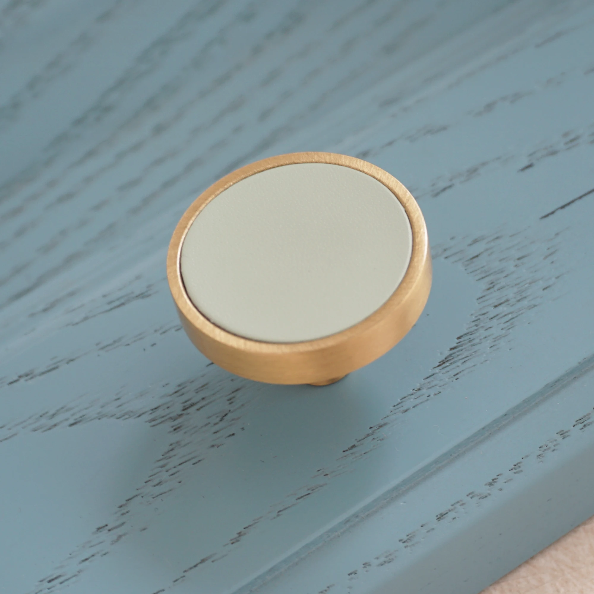 3 75 &quot5&quot Медь ручки шкафа светильник Зеленые кожаные ящика дрессера ручка