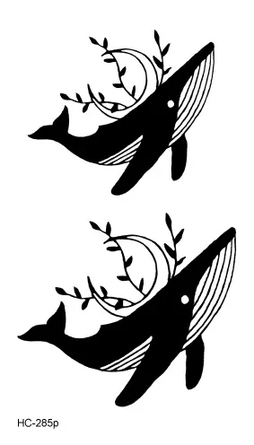 

Waterproof Temporary Tattoo Stickers Ocean Blue Whale Moon Seaweed Small Size Tatto Flash Tatoo Fake Tattoos for Kid Girl Women