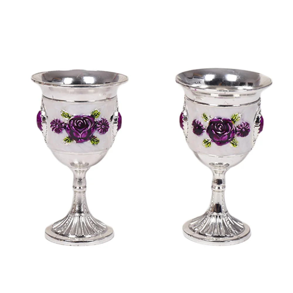 Инкрустация стильный бокал из цинкового сплава резной белый стеклянный стержень