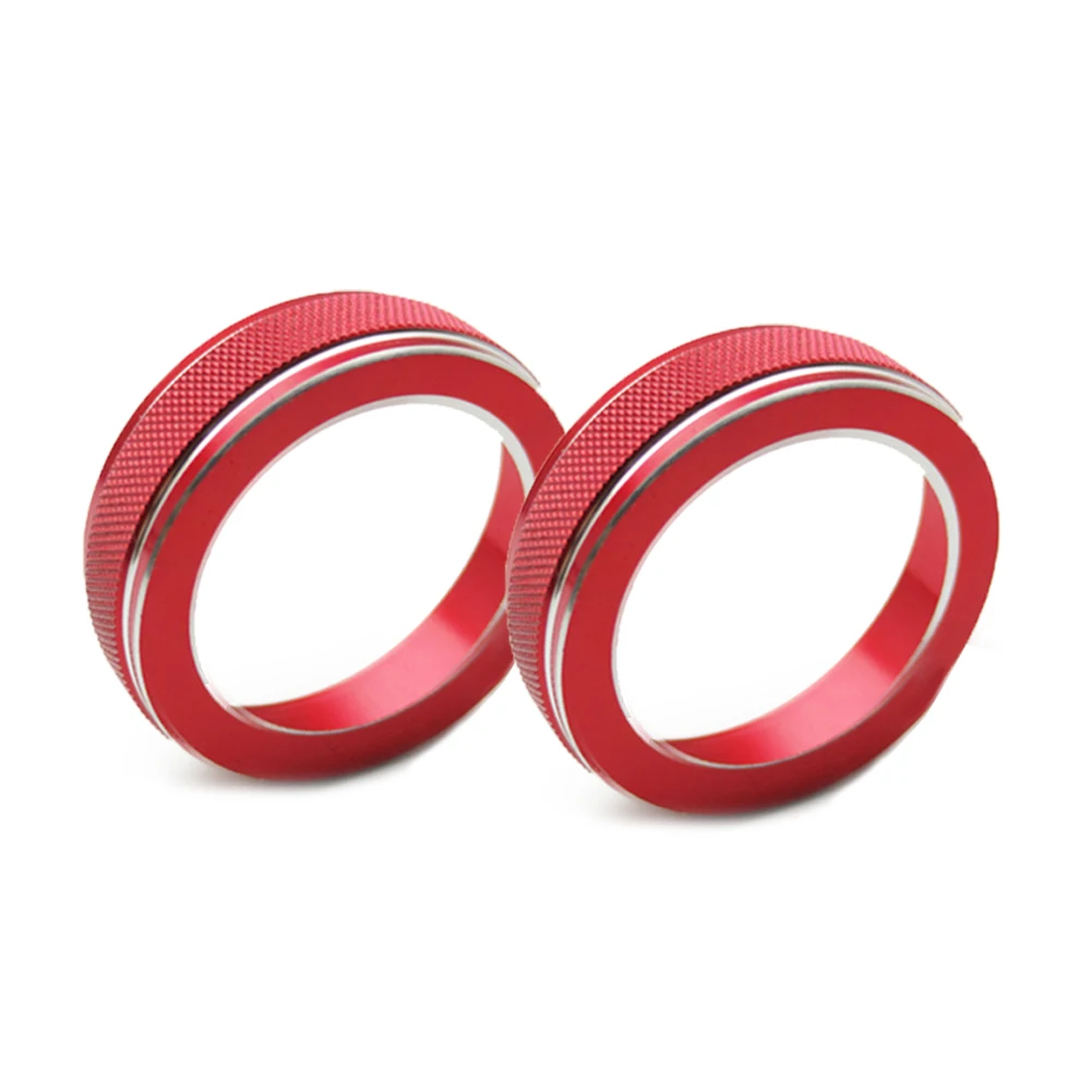 

Hot Sale Pair Volume CD Switch Knob Ring Trim Cover Fit For Jeep Grand Cherokee Red