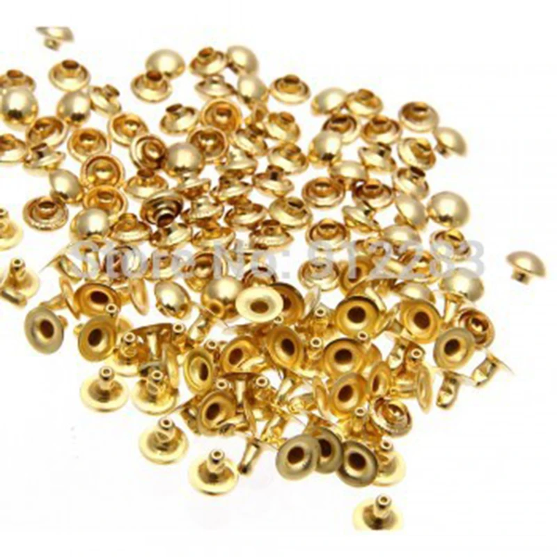 

1000Set Alloy Mushroom Rivets Studs Gold Plated 8mm for Fashion Bag Parts Leather Apparel Sewing Garment Rivet cuir tachuelas