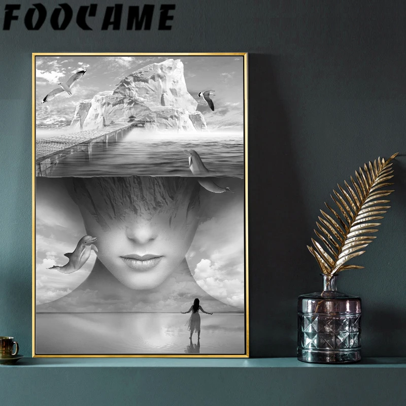 Скандинавский современный креативный сурреаль фантазия морской холст картина
