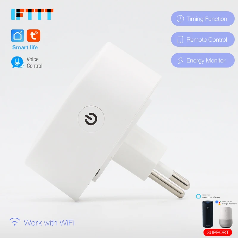 16A умная швейцарская вилка Switzerland Wifi розетка Голосовое управление работает с Google