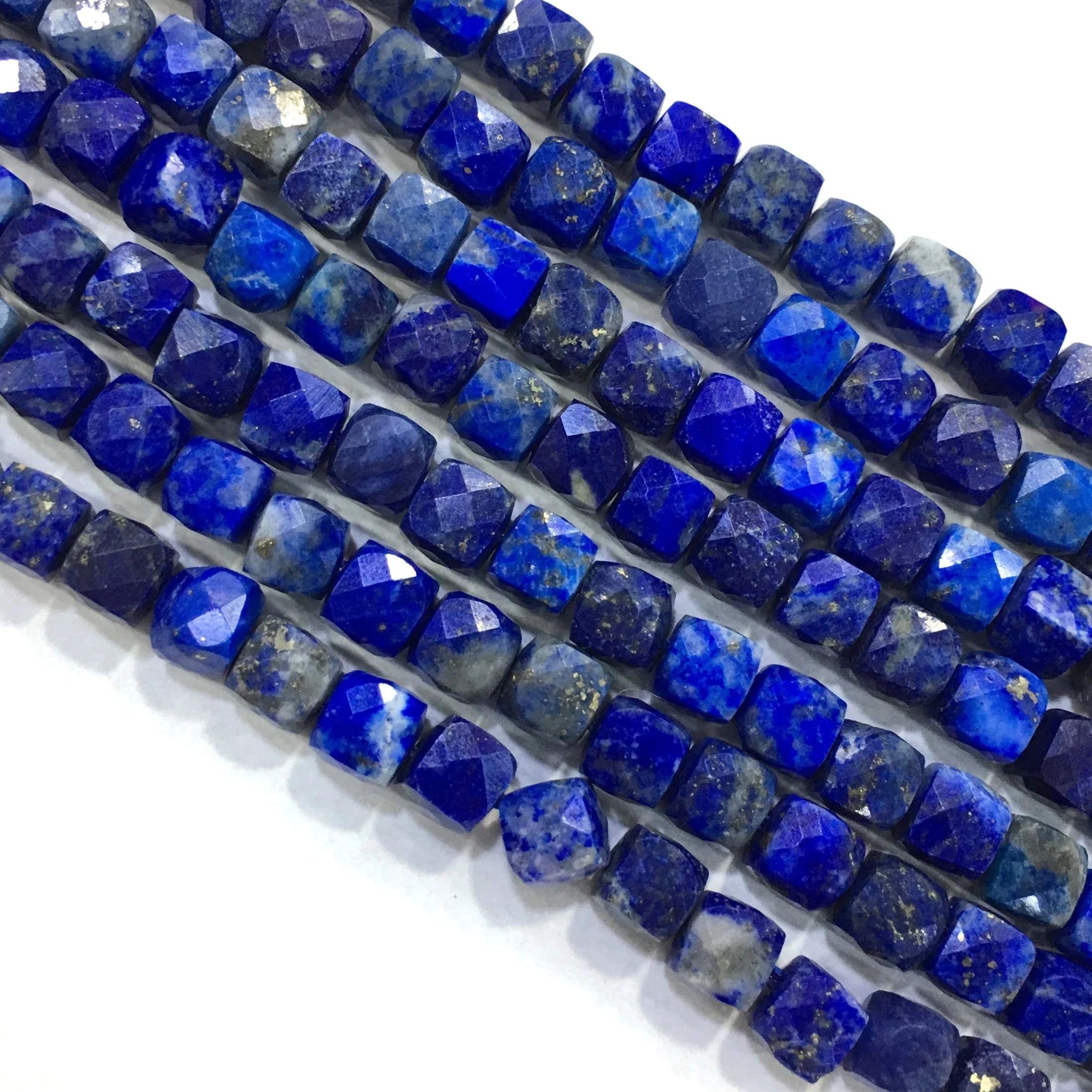 Factory Price Natural Faceted Lapis Lazuli Nugget Cube Beads Healing Stone Jewelry Gemstone Making DIY Bracelet &amp Necklace 4-5mm |